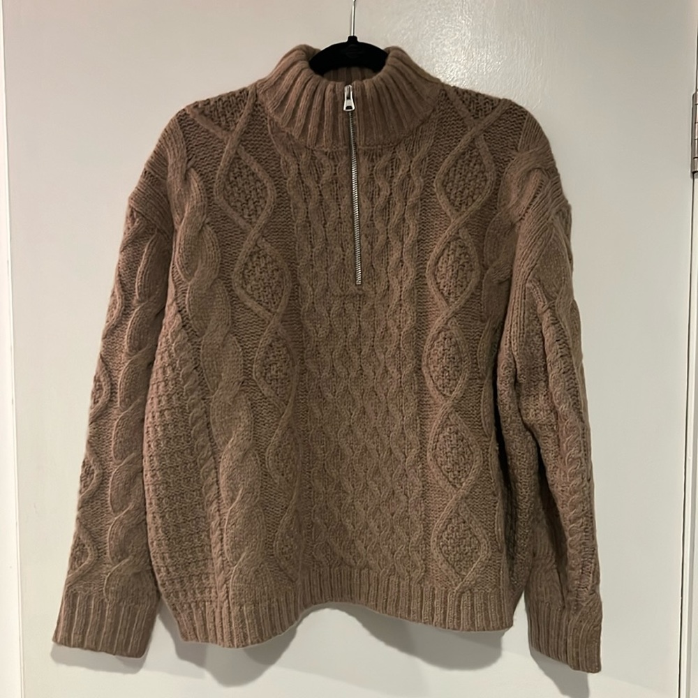 Jenni Kayne cable half zip sweater